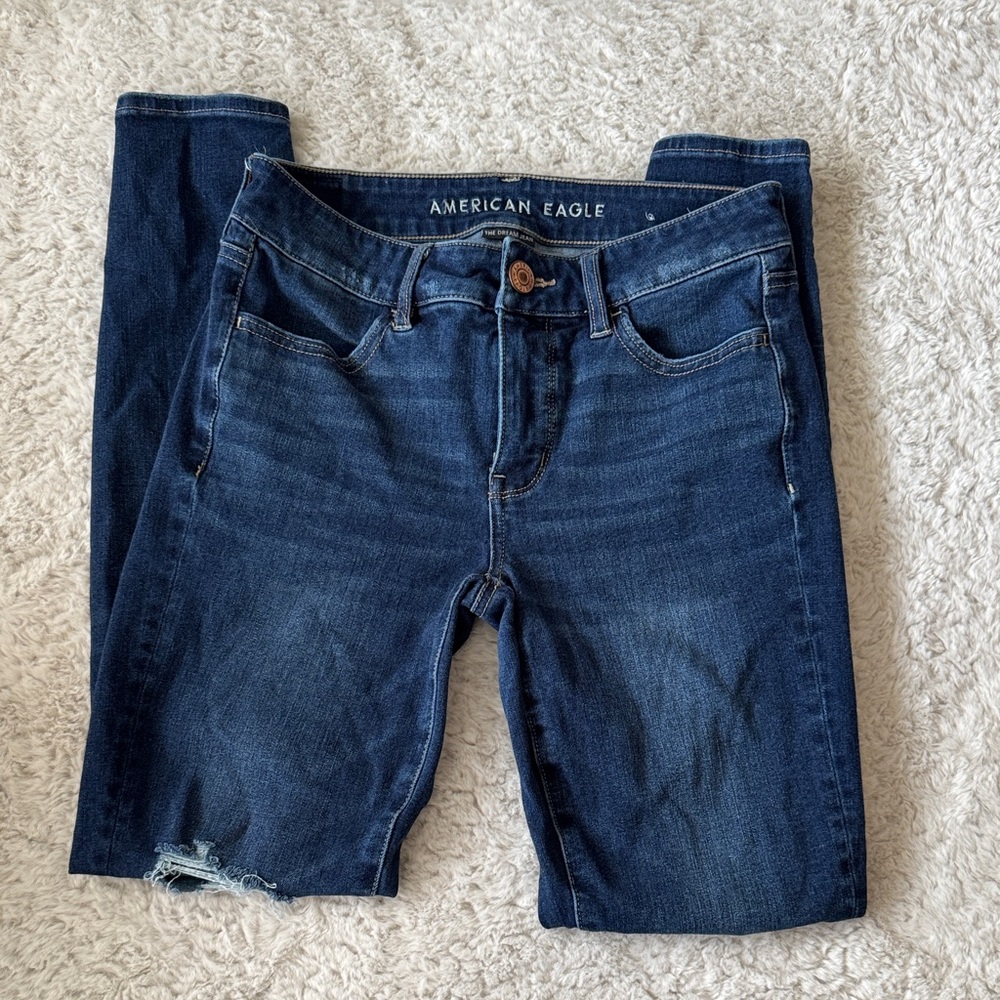 American Eagle Outfitters Women's Dark Blue Skinny Jeans